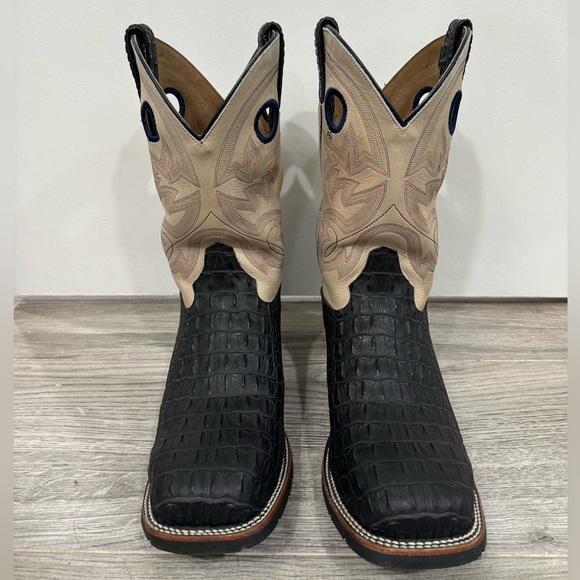 Men’s Double H Caiman Chocolate Boots - Picture 2 of 10